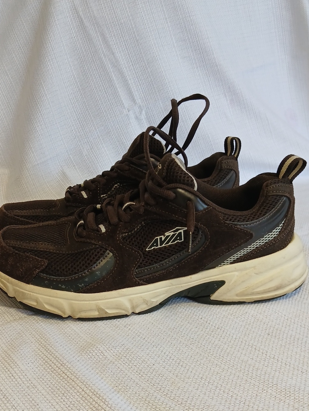Avia Men's Dark Brown Mesh & Suede Athletic Sneakers